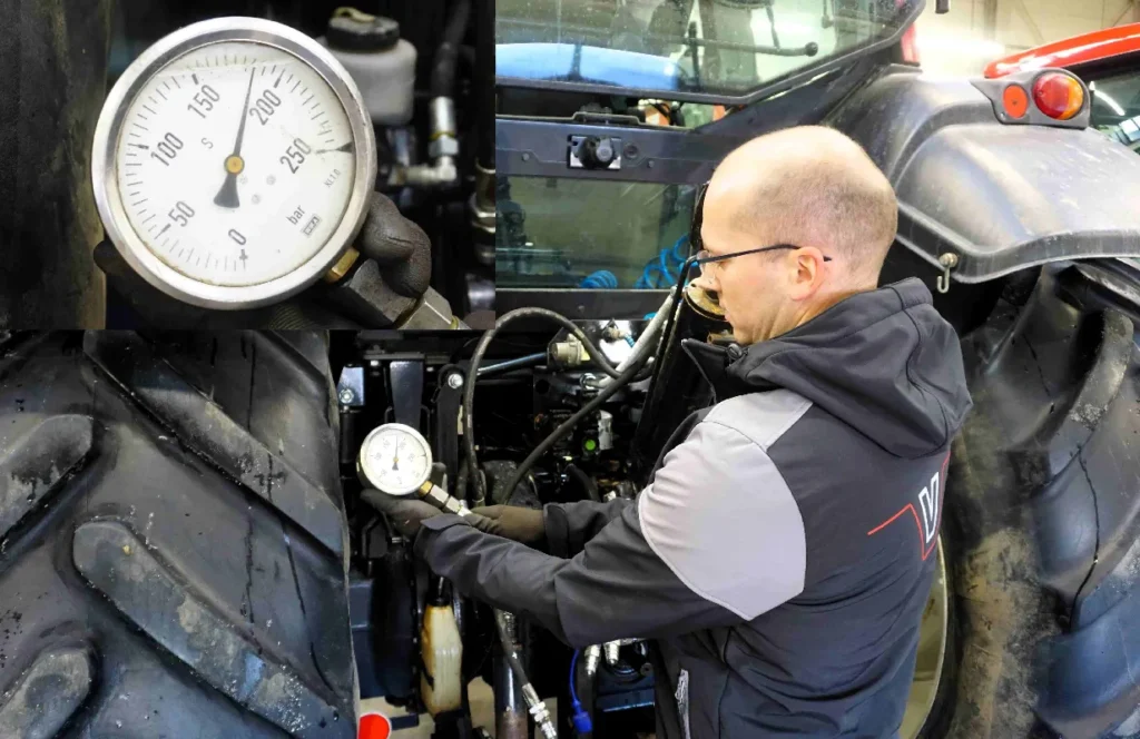 Ciśnienie oleju na wyjściu złącza hydraulicznego szybko odpowie na pytanie o stan pompy hydraulicznej traktora © TRAKTOR24.pl