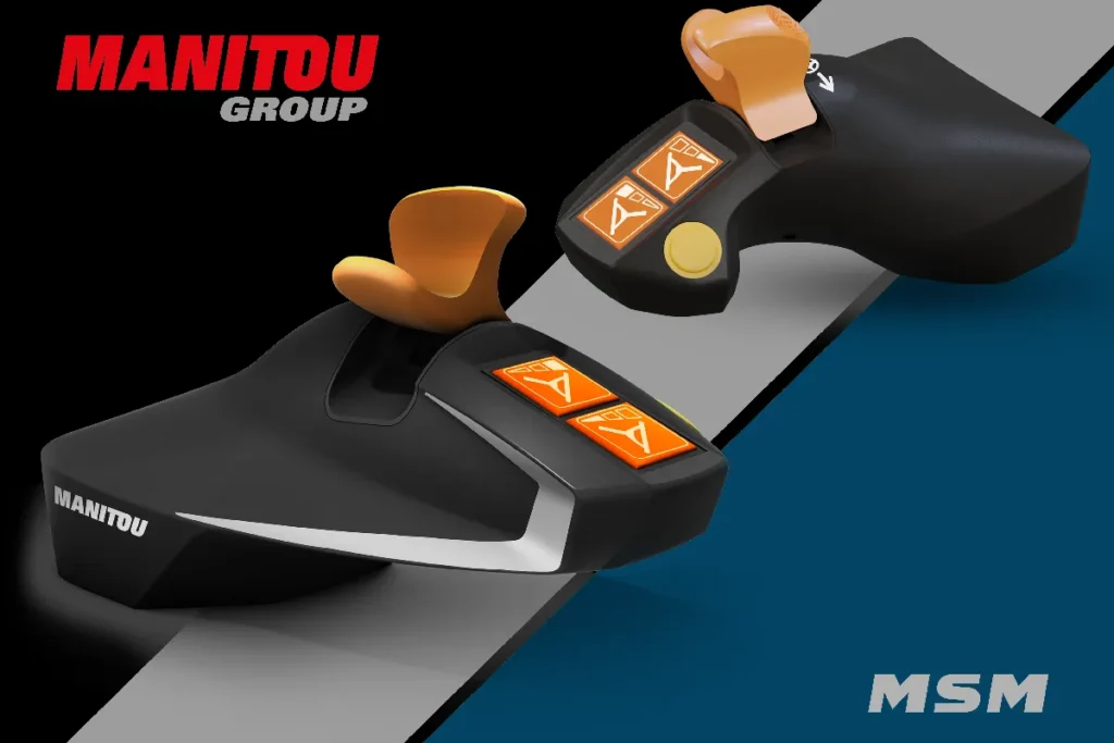 Automatyczne wykrywanie ręki operatora oraz zintegrowany przycisk włącz/wyłącz zwiększają bezpieczeństwo kierowania maszyną za pomocą Manitou Steering Ministick fot. materiały firmowe